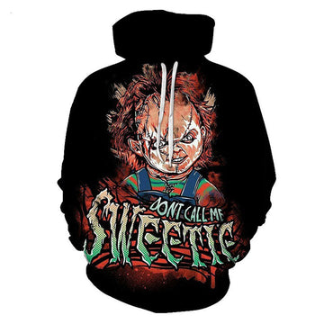 Película de Terror Muñeco Diabólico Child's Play Chucky Sudadera con Capucha para Adultos Unisex